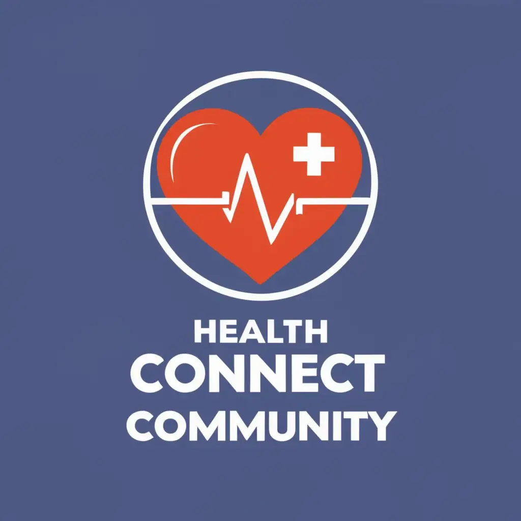 logo, health, with the text "Health Connect Community", typography, be used in Education industry