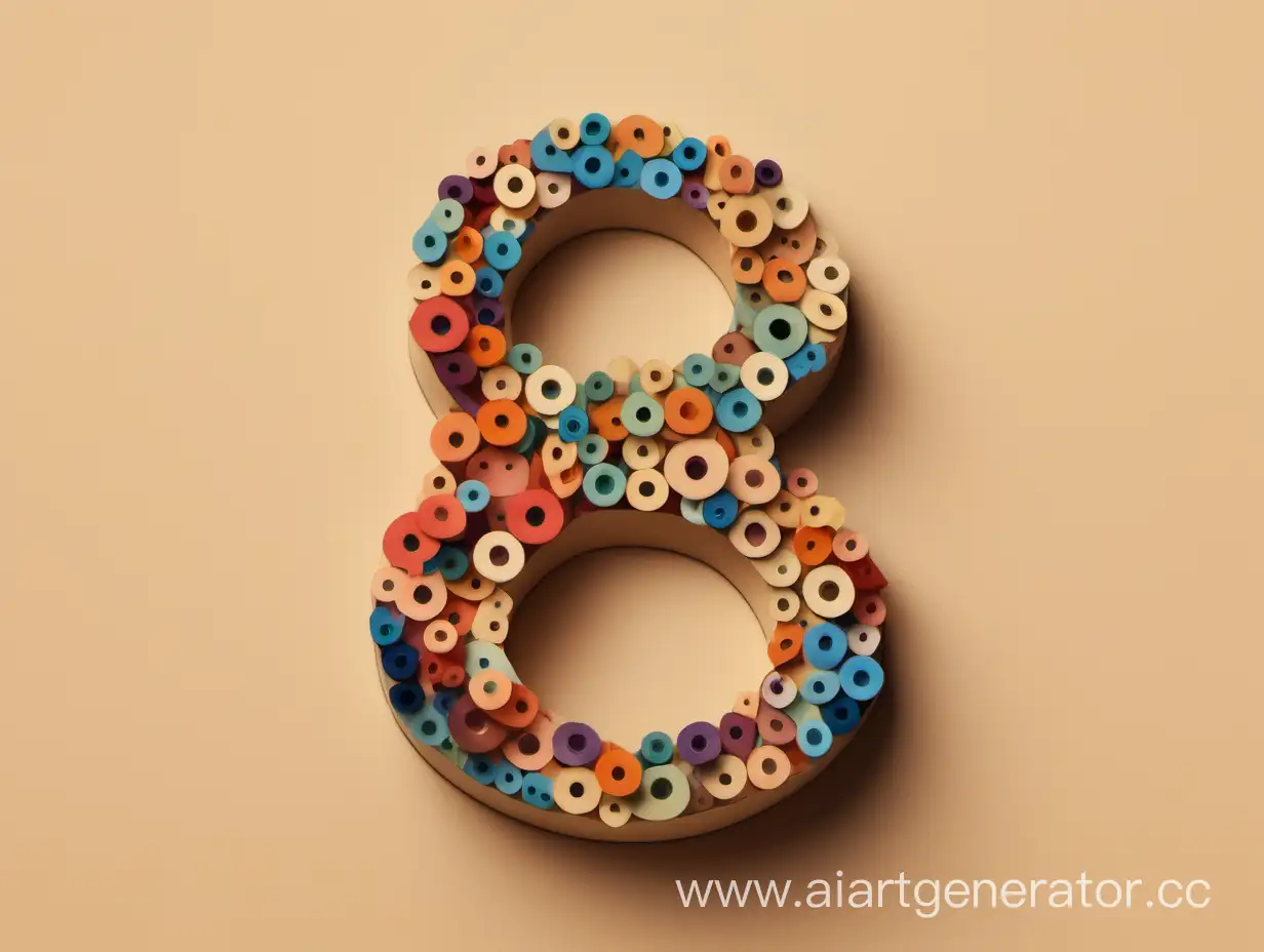 Colorful-Number-Eight-on-Beige-Background