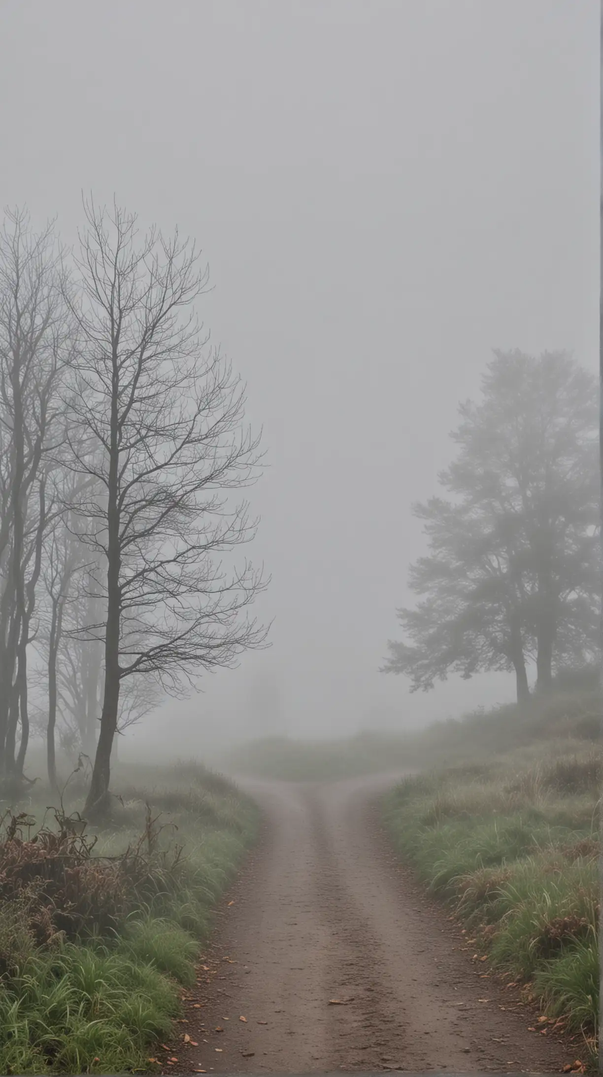 Misty Landscape Enigmatic Fog Shrouds Scenic Beauty