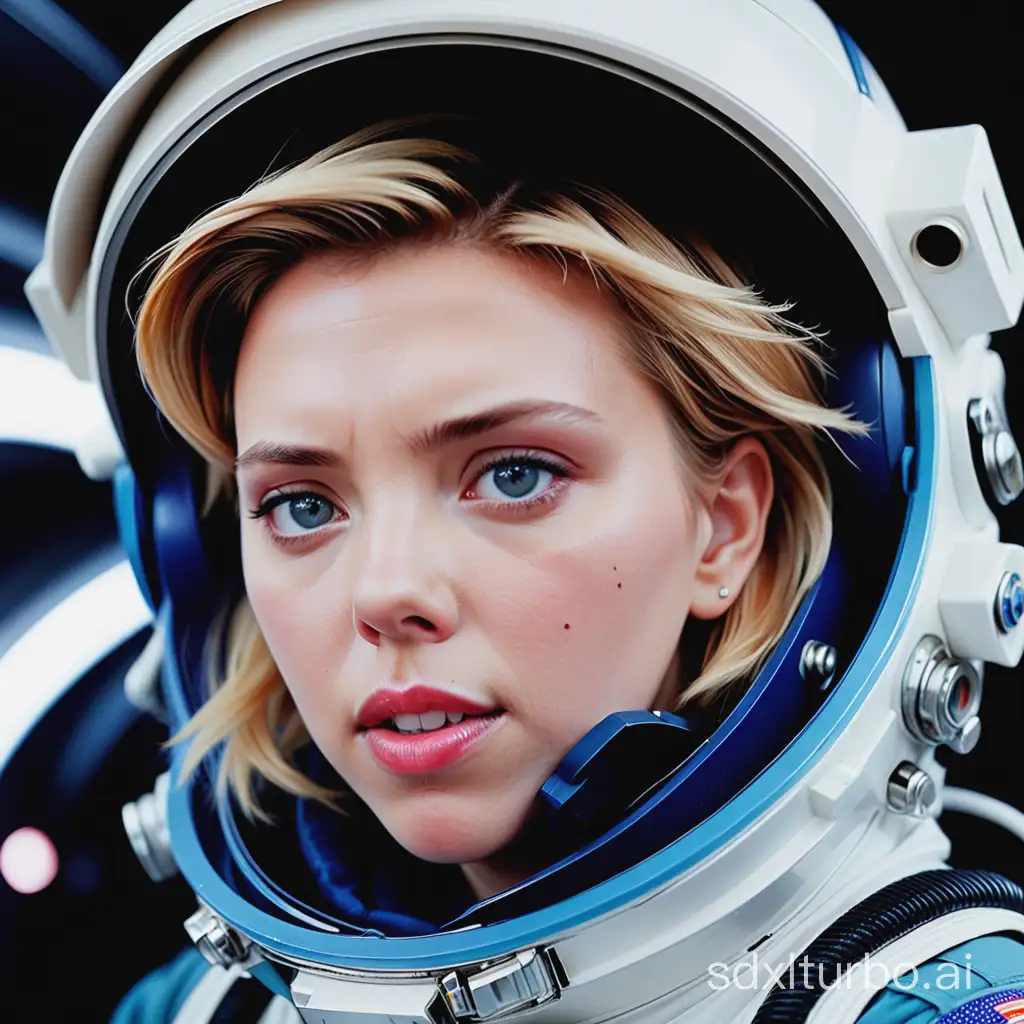 Rinko Kawauchi's photographic portrait of Scarlett Johansson  space pilot --v 6.0 --style raw