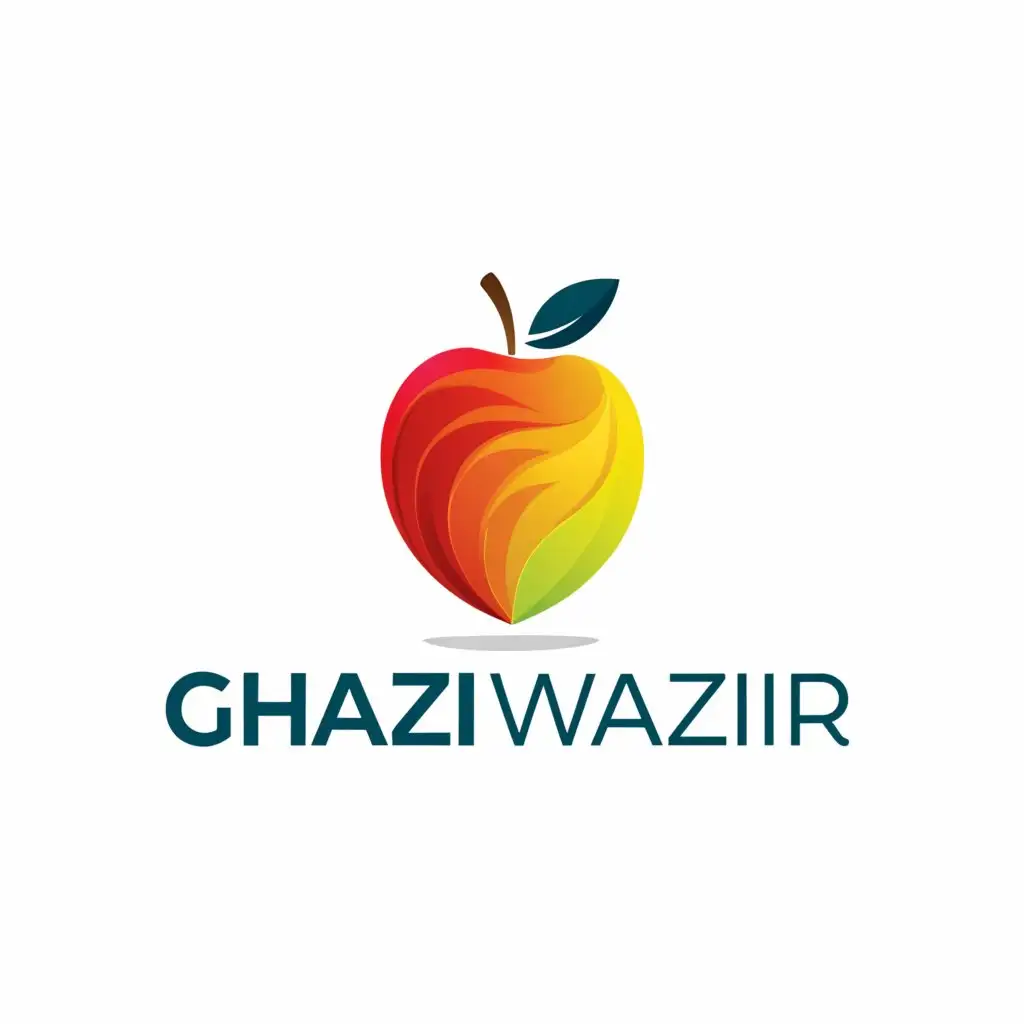a logo design,with the text "GHAZI WAZIR", main symbol:APPLE,Moderate,be used in Technology industry,clear background