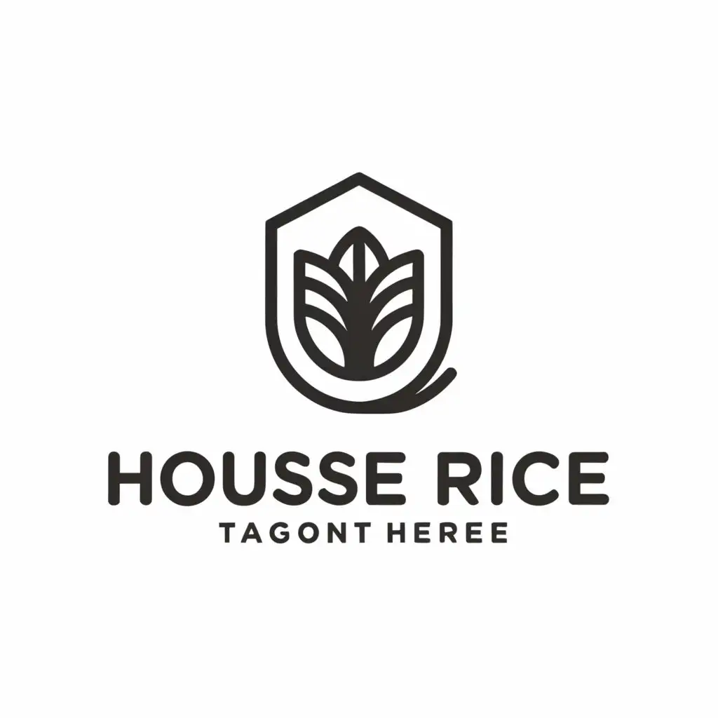a logo design,with the text "house rice", main symbol:icon logo modern and monotone color add home minimal,Moderate,be used in Restaurant industry,clear background