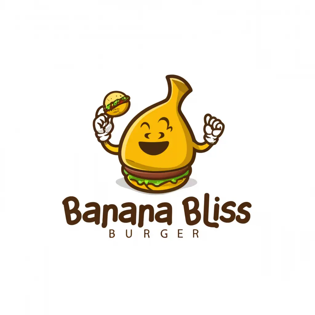 a logo design,with the text "Banana Bliss", main symbol:Banana Patty Burger,Moderate,be used in Restaurant industry,clear background