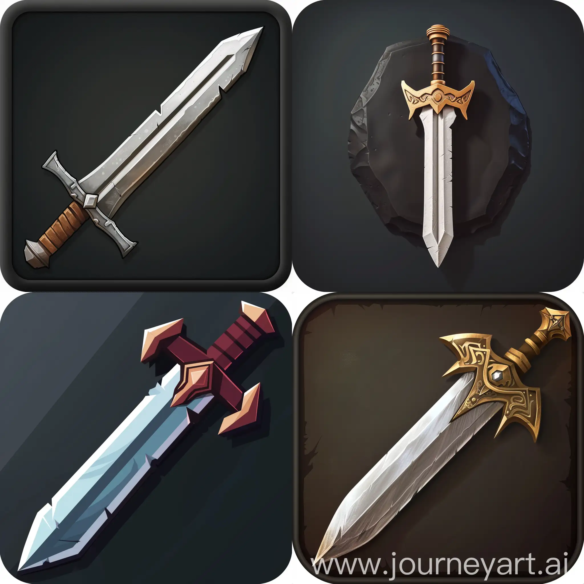 rpg game sword icon stylize