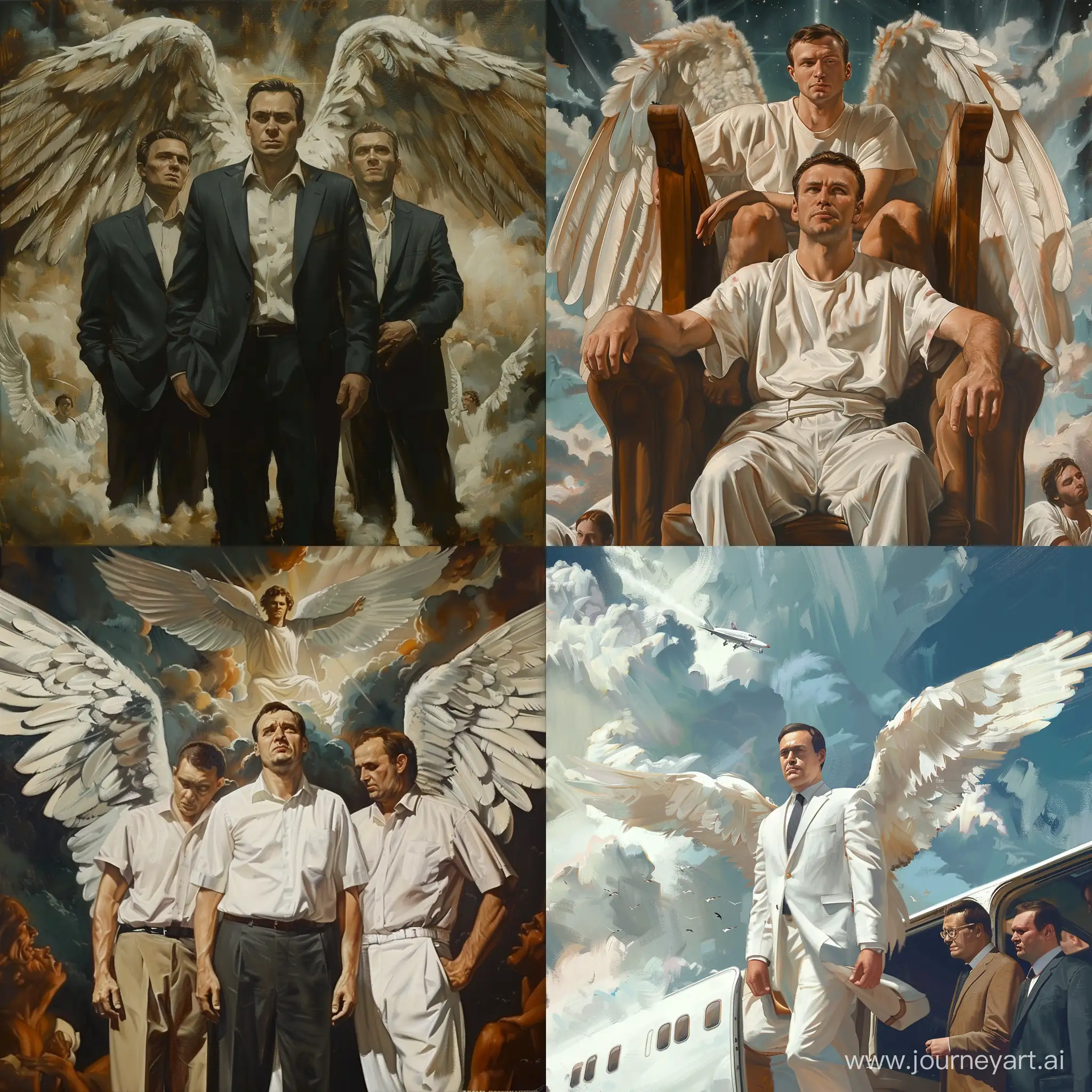 Alexey Navalny in the form of an angel is in heaven with Maxim Martsinkevich and Nemtsov