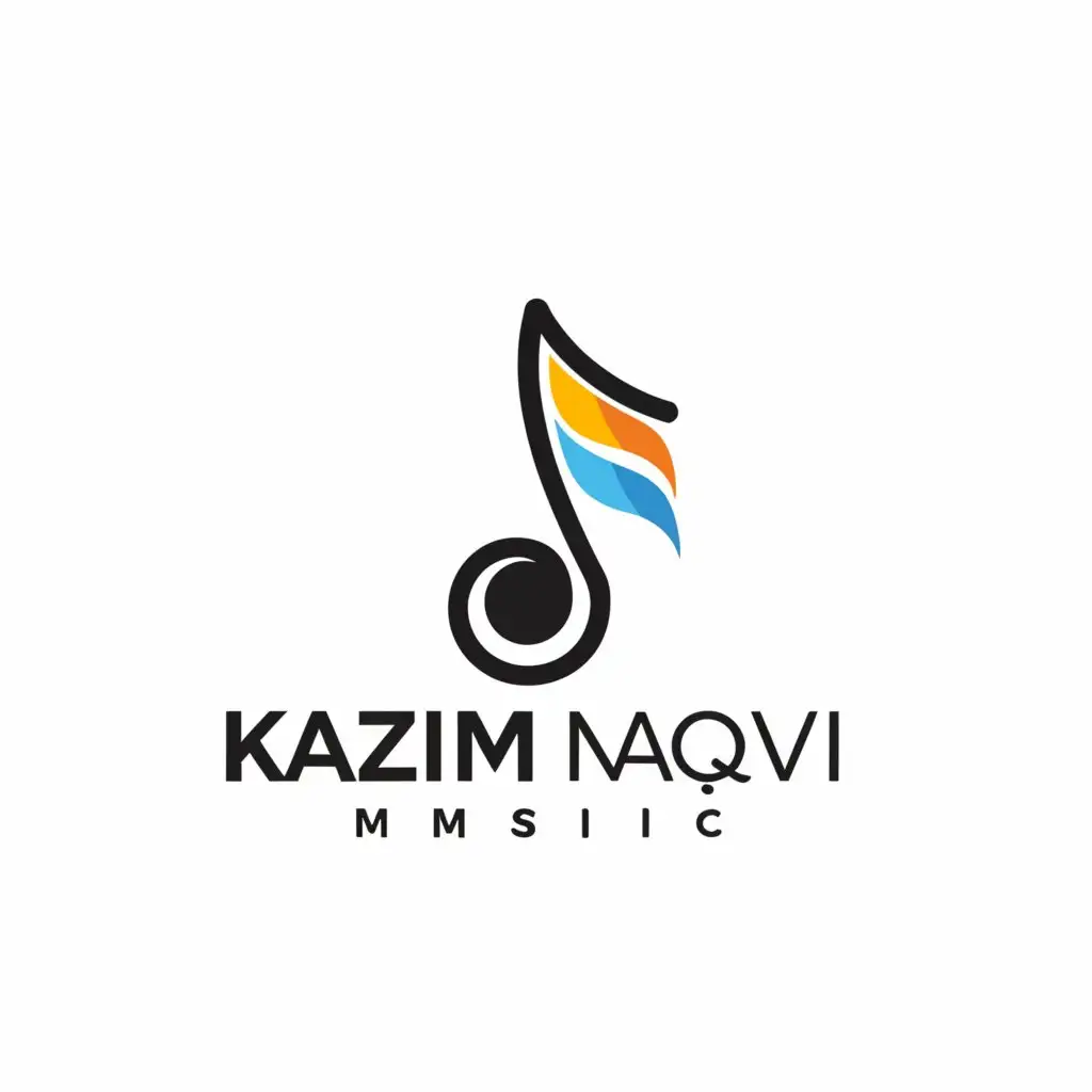 a logo design,with the text "kazim naqvi music", main symbol:music,Moderate,be used in Entertainment industry,clear background