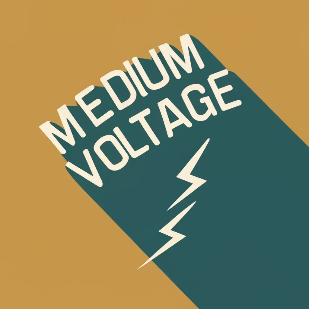 logo, cables , thunder , with the text "medium voltage technics", typography, be used in Construction industry