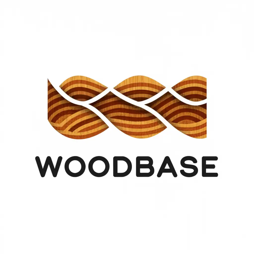 a logo design,with the text "WOODBASE", main symbol:Advanced sense wood grain waves, texture, waves, complex, clear layers,Minimalistic,be used in Religious industry,clear background
