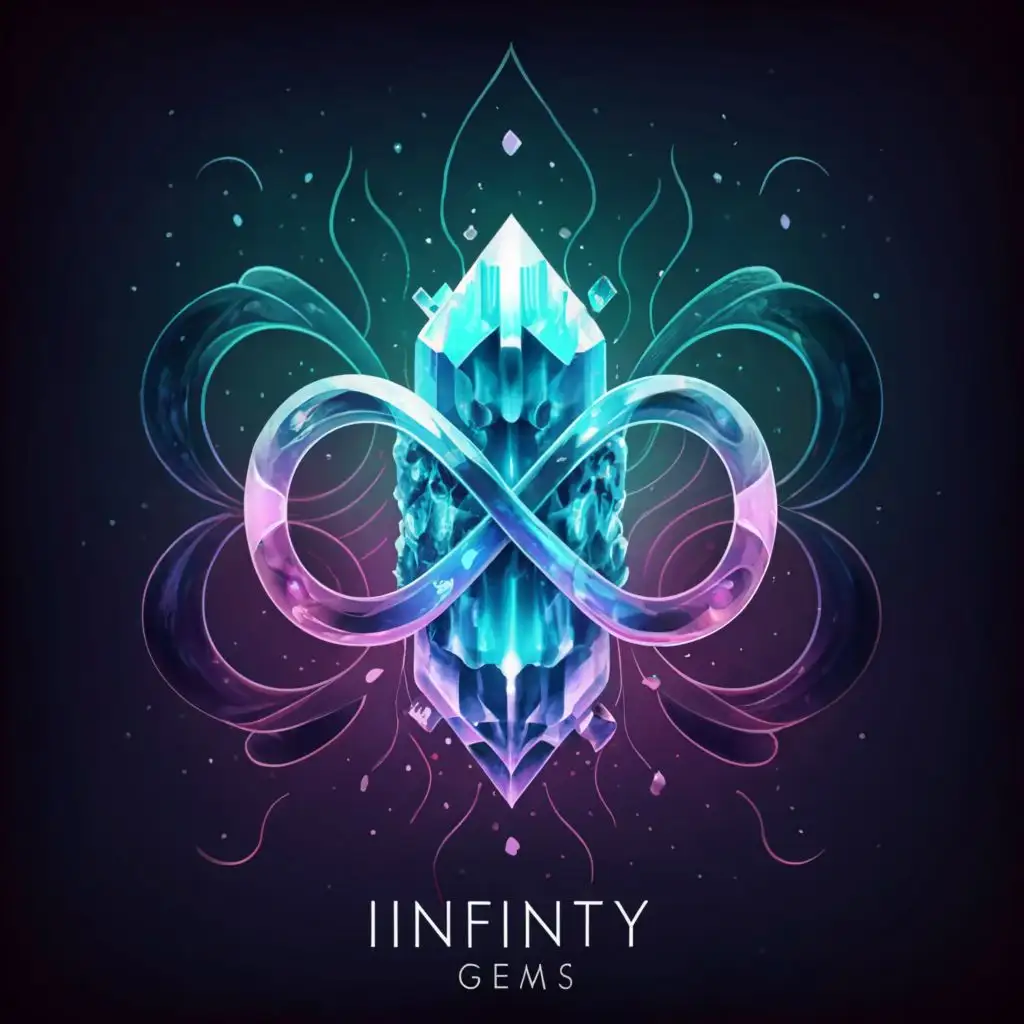 LOGO-Design-for-Infinity-Gems-Minerals-Infinite-Symbol-and-Crystal-Theme-with-a-Complex-Clear-Background