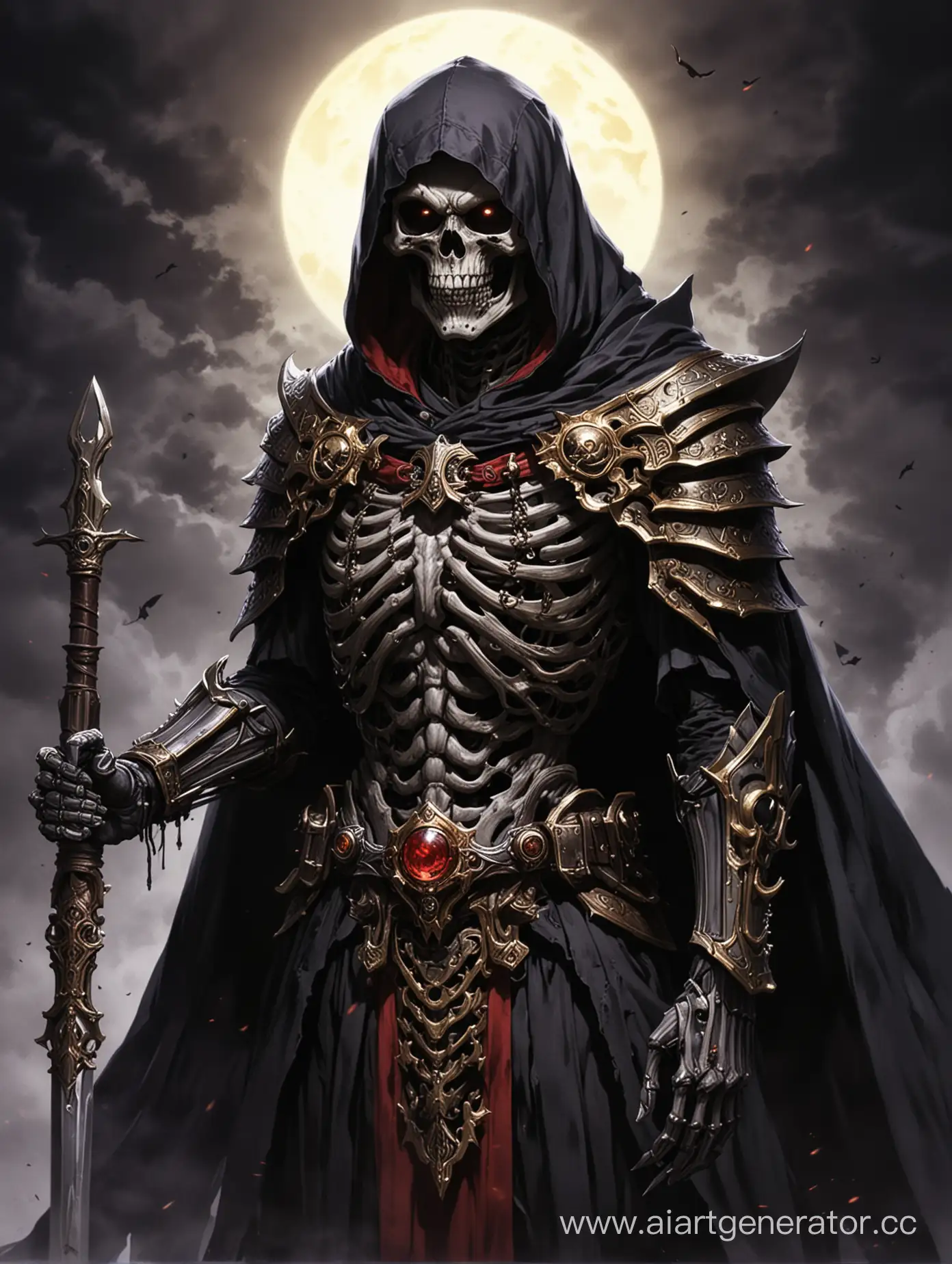 Dark-Skeleton-Ruler-Ainz-Ooal-Gown-with-Red-Orb-and-Menacing-Cloak