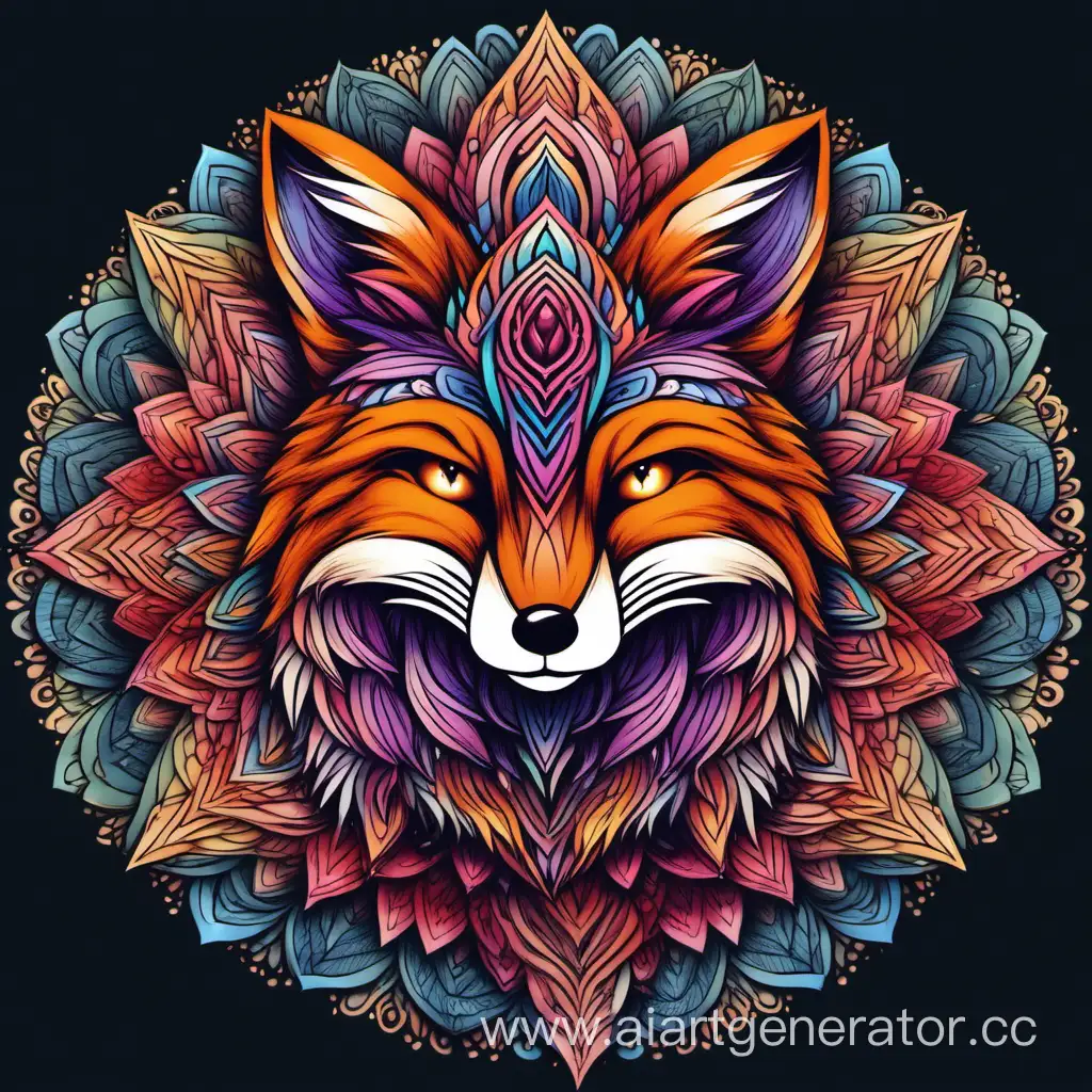 Vibrant-Mandala-Fox-in-Fiery-Anger