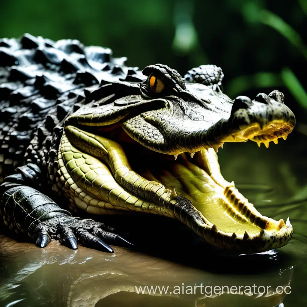 Caiman-Crocodile-in-Natural-Habitat