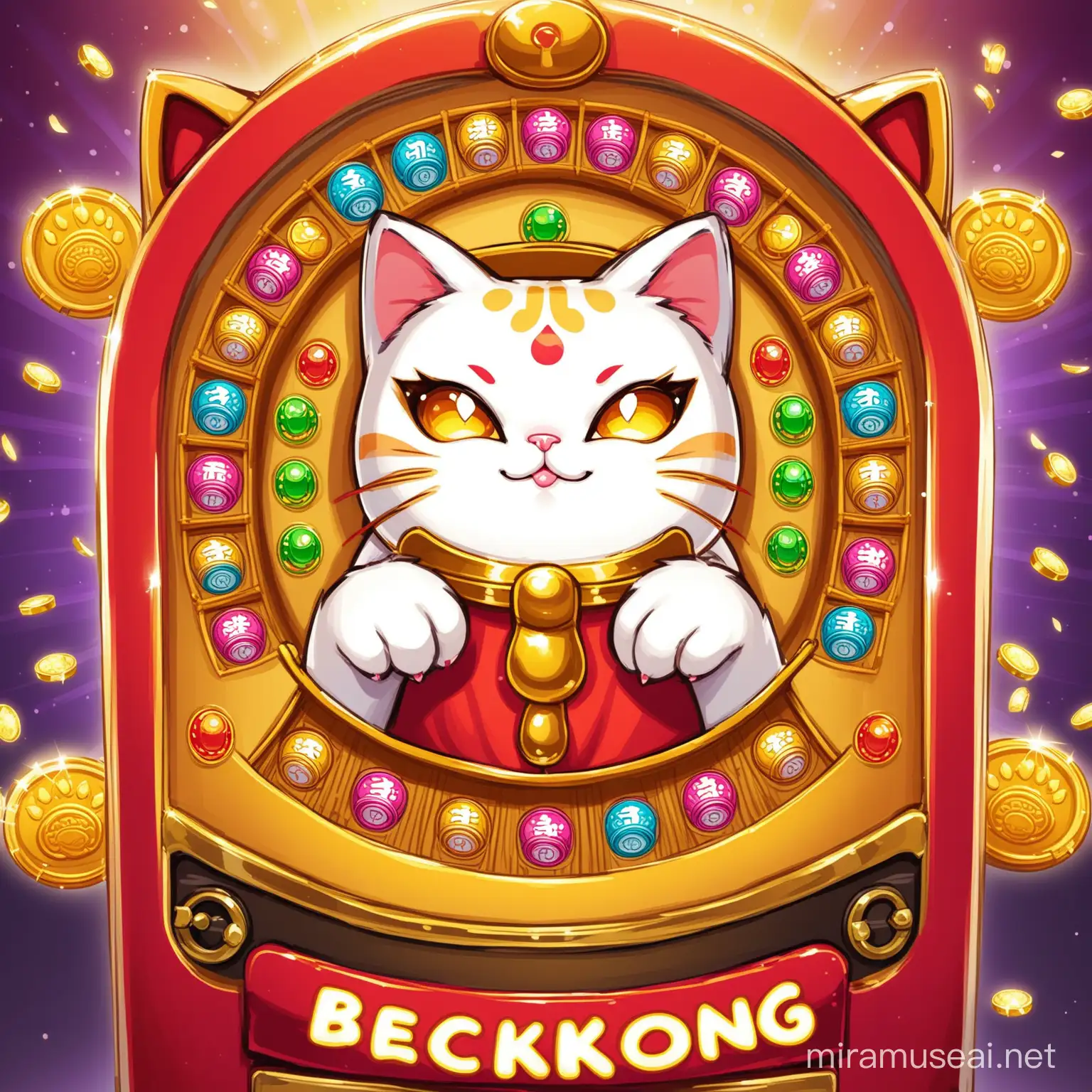 Lucky Beckoning Cat Slot Machine with Traditional Japanese Charm