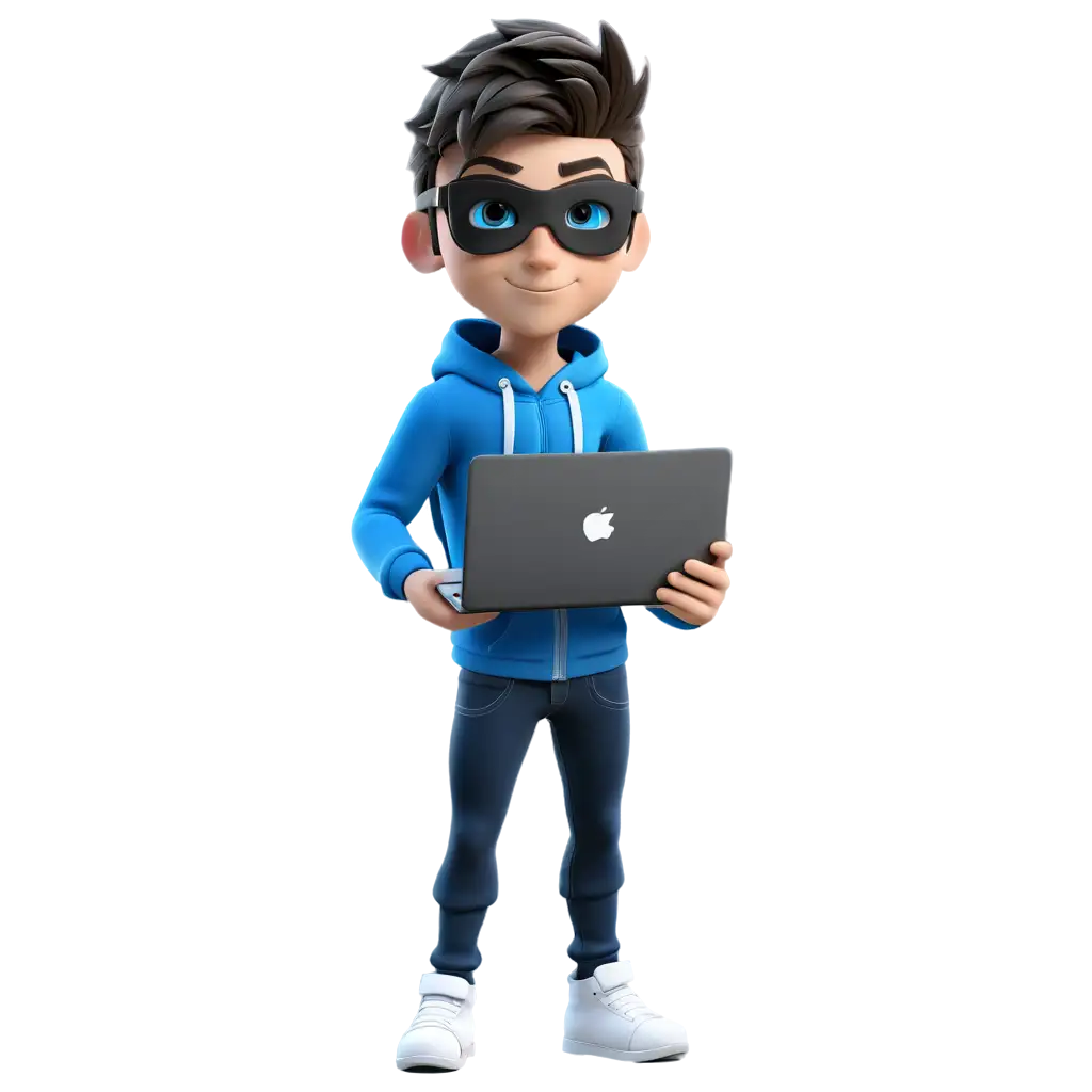 A 3D 10 year old boy who is  hacker