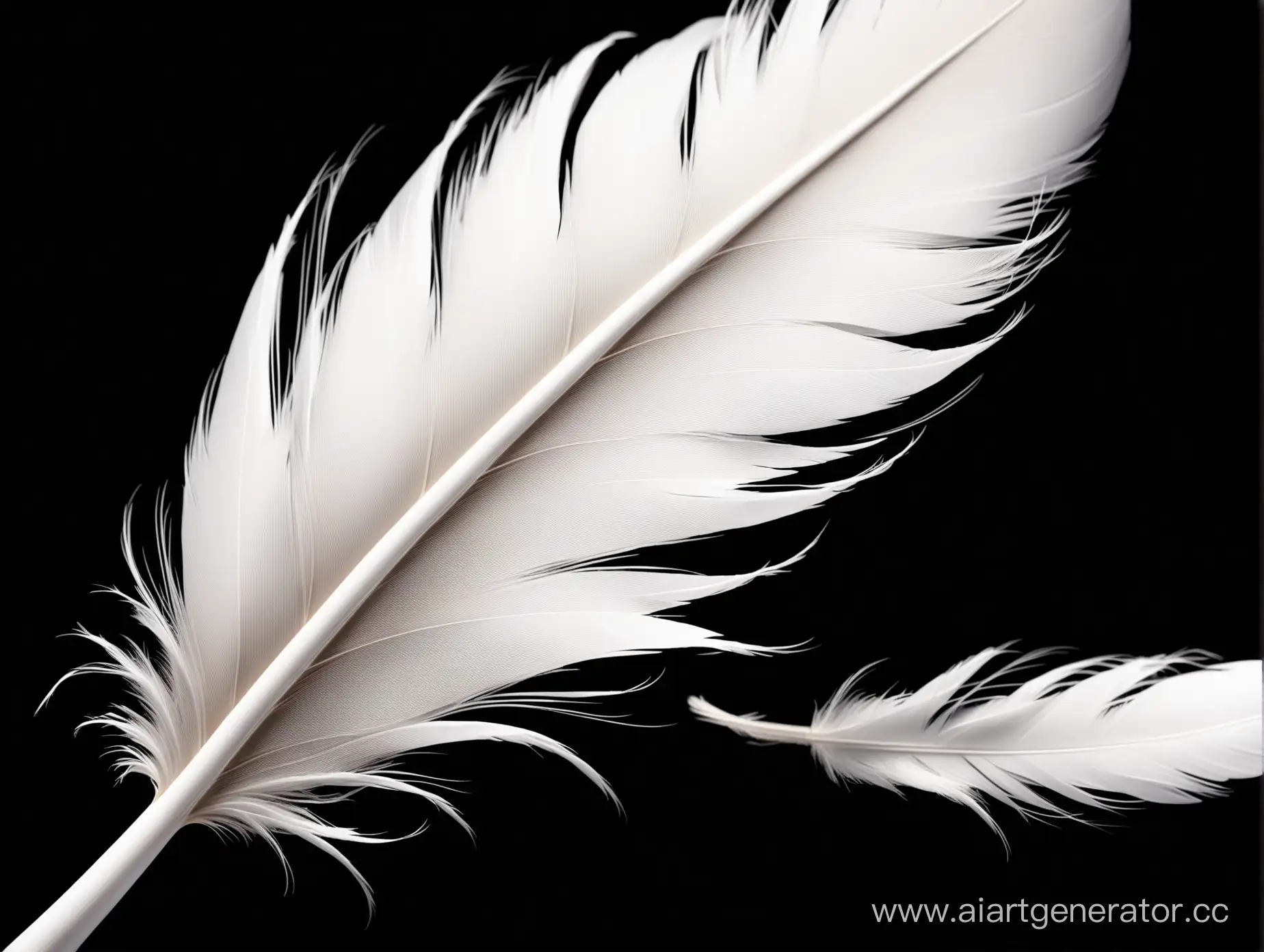 CloseUp-of-White-Feather-on-Black-Background