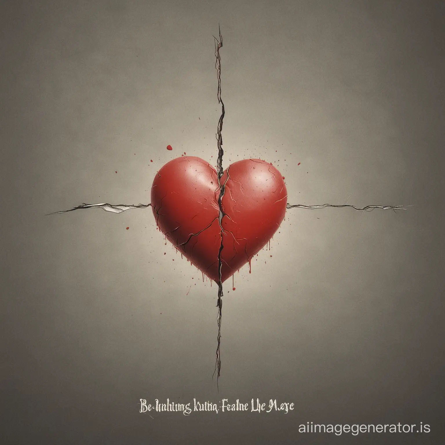 Album cover with an small breaking heart in the middle