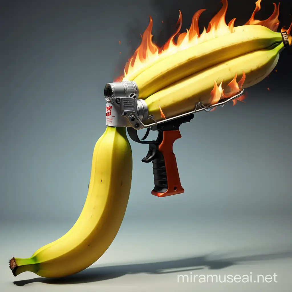make a banana flamethrower. It should be a banana that shoots flames out of it
