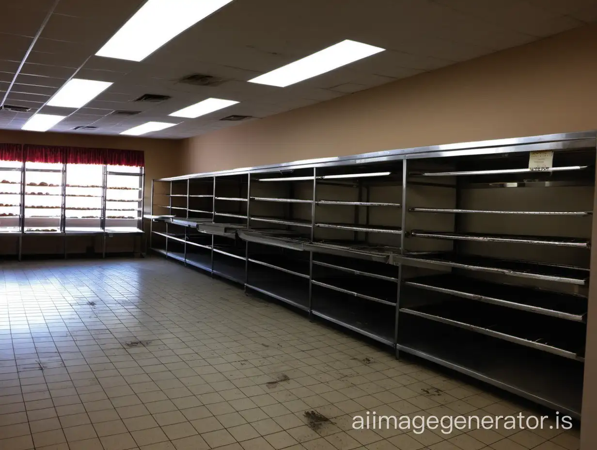 photo in the empty store in and inside this store is from bakery ovens to stop