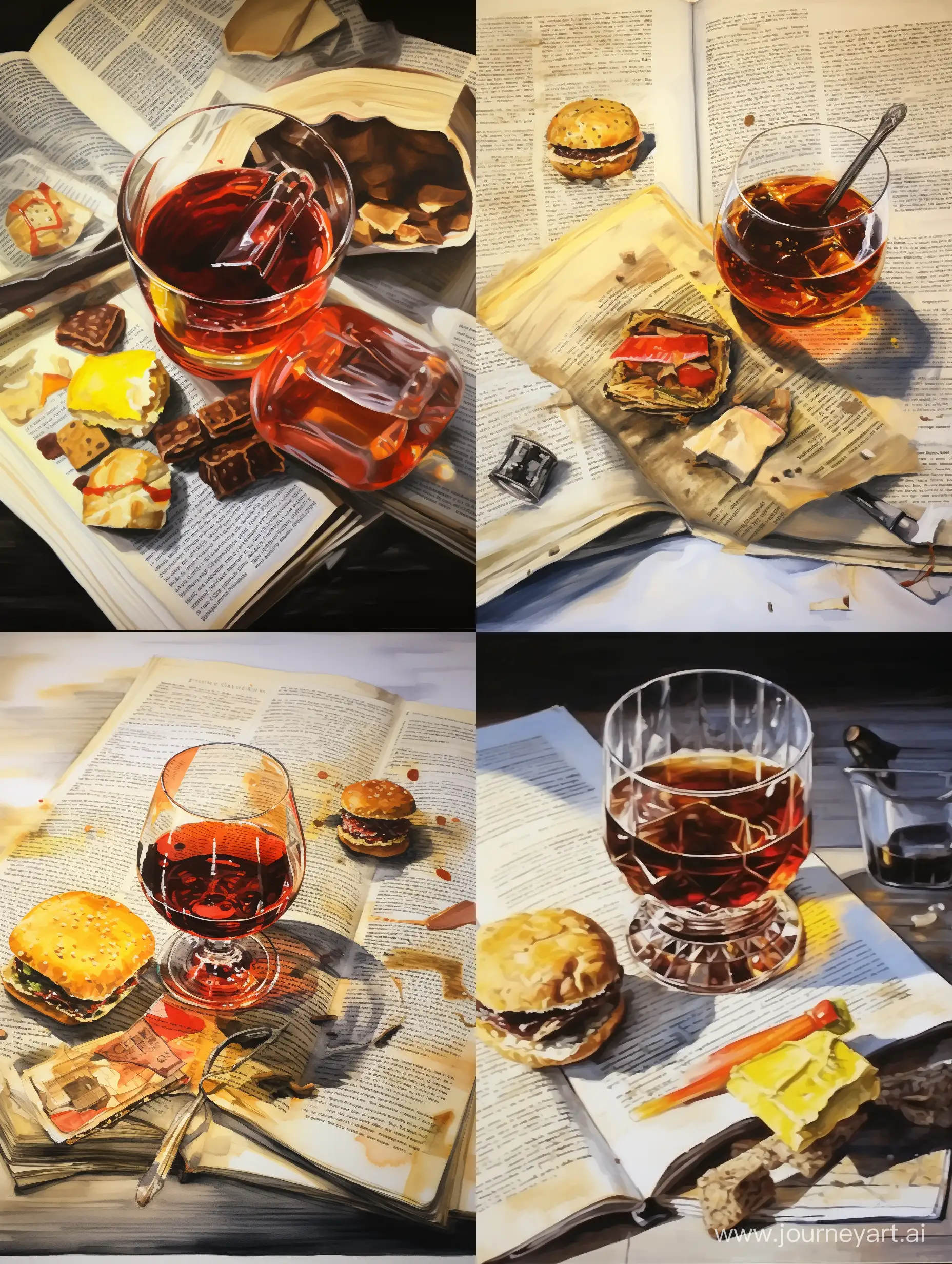 Burger-Bite-and-Whiskey-A-Creative-Composition-from-Above