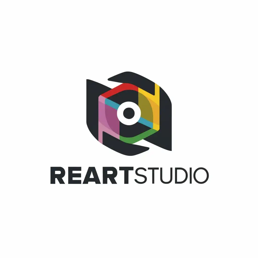 a logo design,with the text "reart studio", main symbol:multimedia production video foto,complex,be used in Entertainment industry,clear background