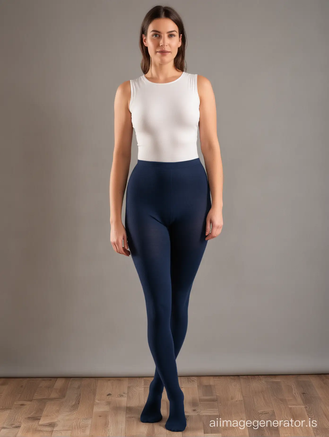 Woman-Wearing-Extra-Thick-Blue-Wool-Tights-in-Full-Body-Portrait