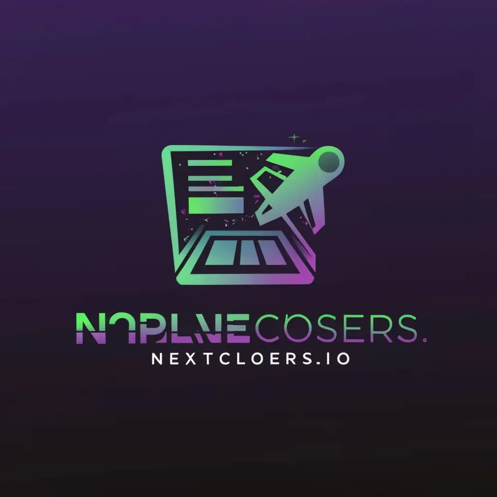 a logo design,with the text 'NextLevelClosers.io', main symbol:Plane and laptop,Moderate,be used in Internet industry,clear background