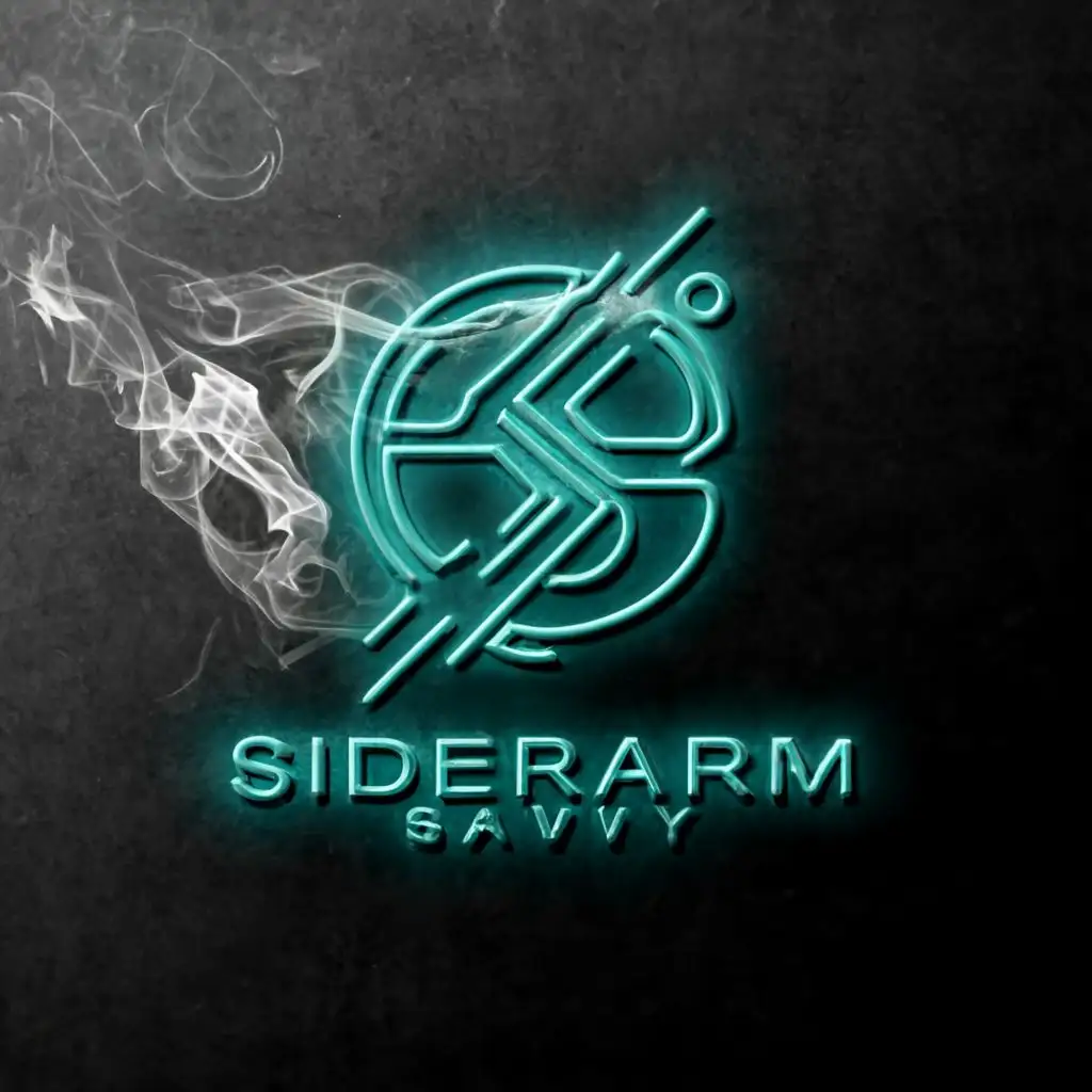 LOGO-Design-for-Sidearm-Savvy-Futuristic-SS-Symbol-with-Crimson-and-Teal-Neon-Accents