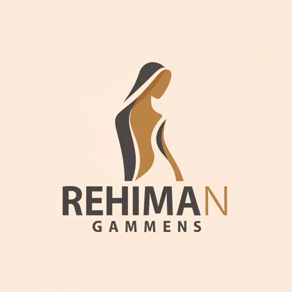 a logo design,with the text "Rehman Garments ", main symbol:Ladies Garment ,Moderate,clear background