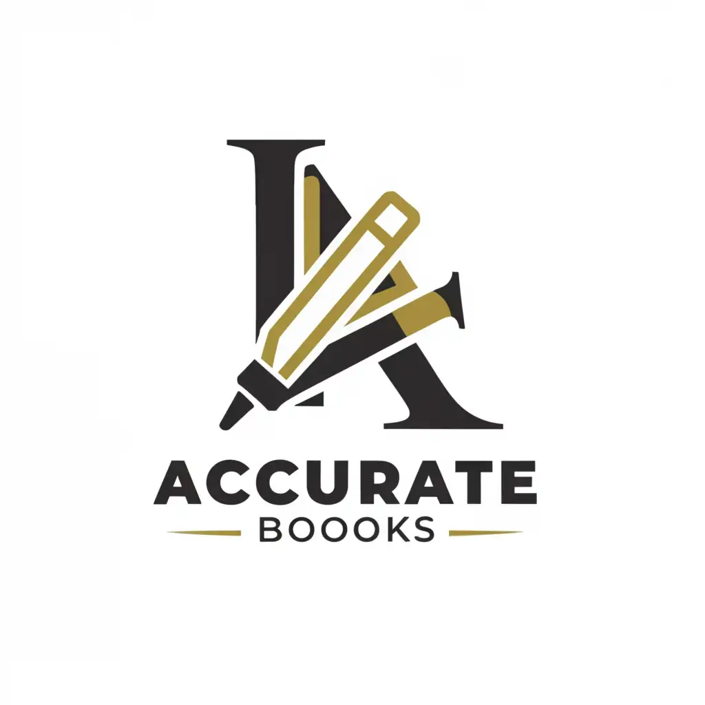 a logo design,with the text "ACCURATE BOOKS", main symbol:LETTER,Moderate,be used in Finance industry,clear background