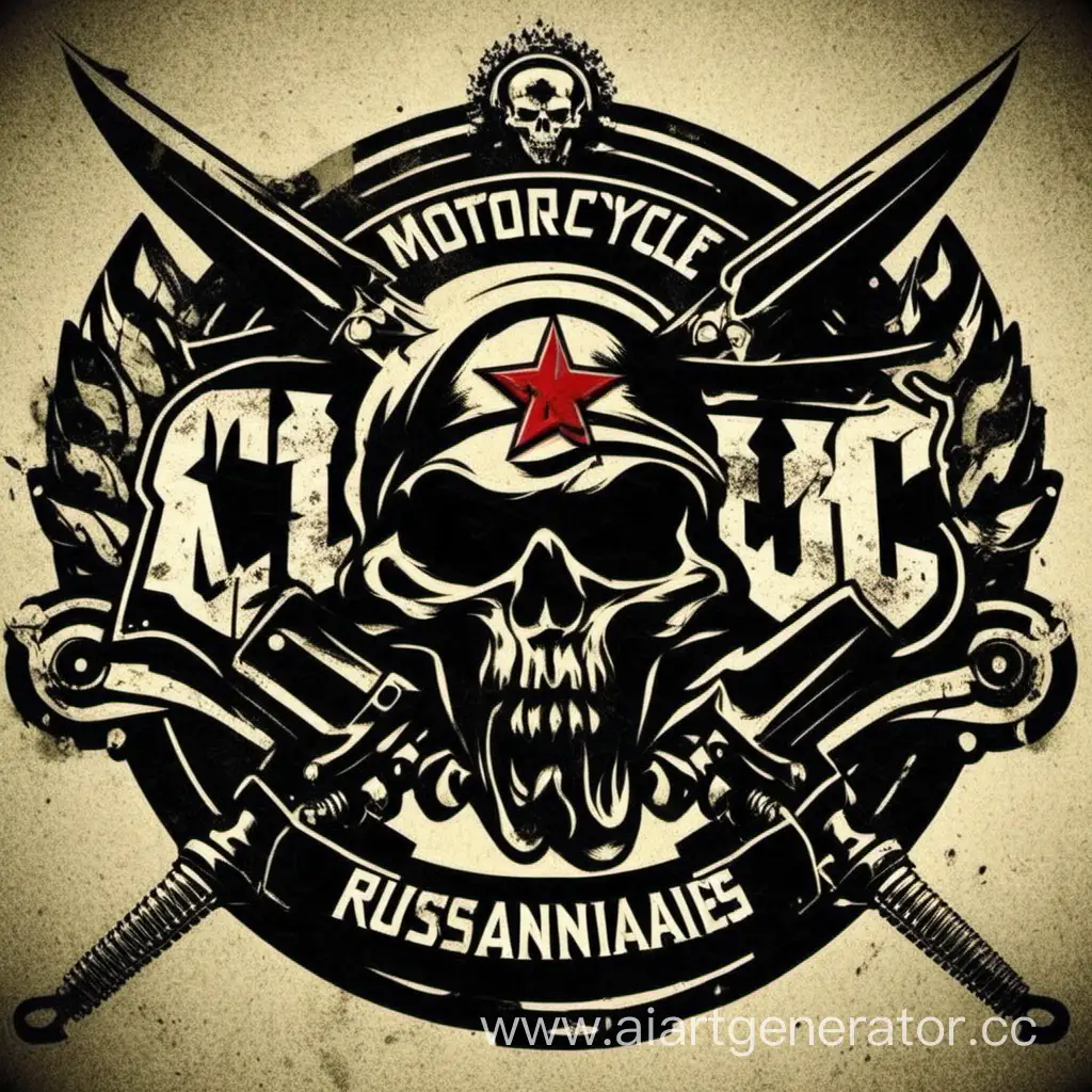 Логотип мотоклуба бывших русских наёмников вернувшихся из ада
