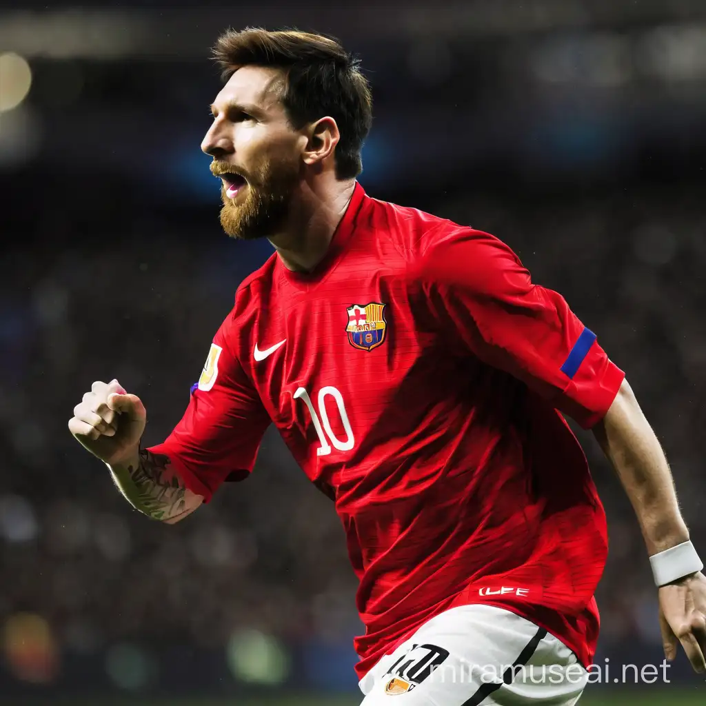 Soccer Star Lionel Messi in Action Pose