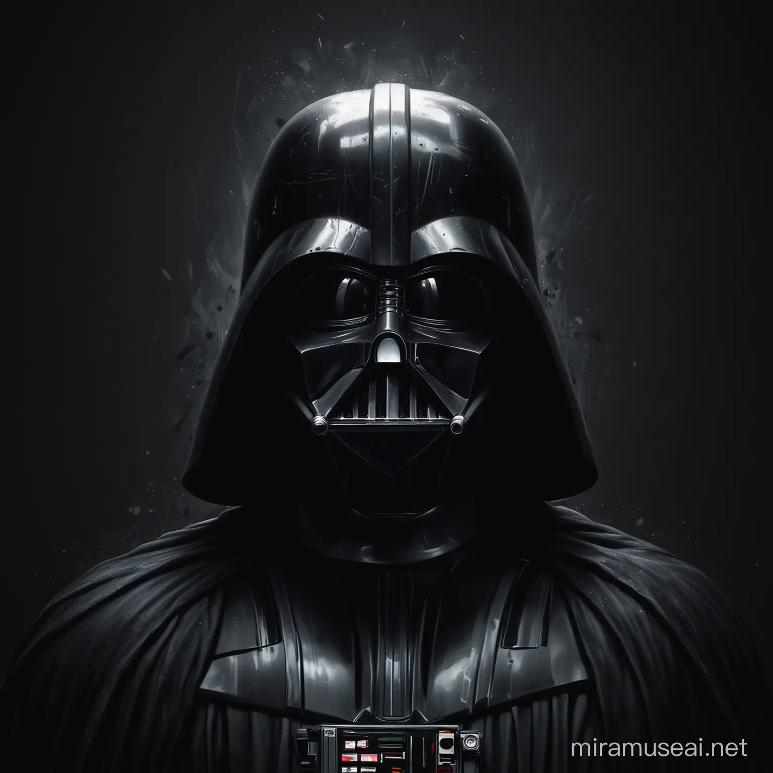 Darth Vader Portrait Wallpaper Dark Sith Lord in Commanding Pose