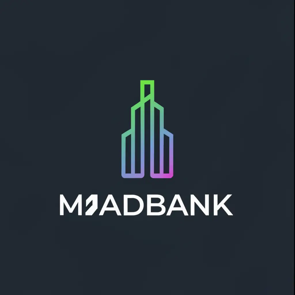 a logo design,with the text "Madbank", main symbol:Skyscraper,Moderate,be used in Internet industry,clear background