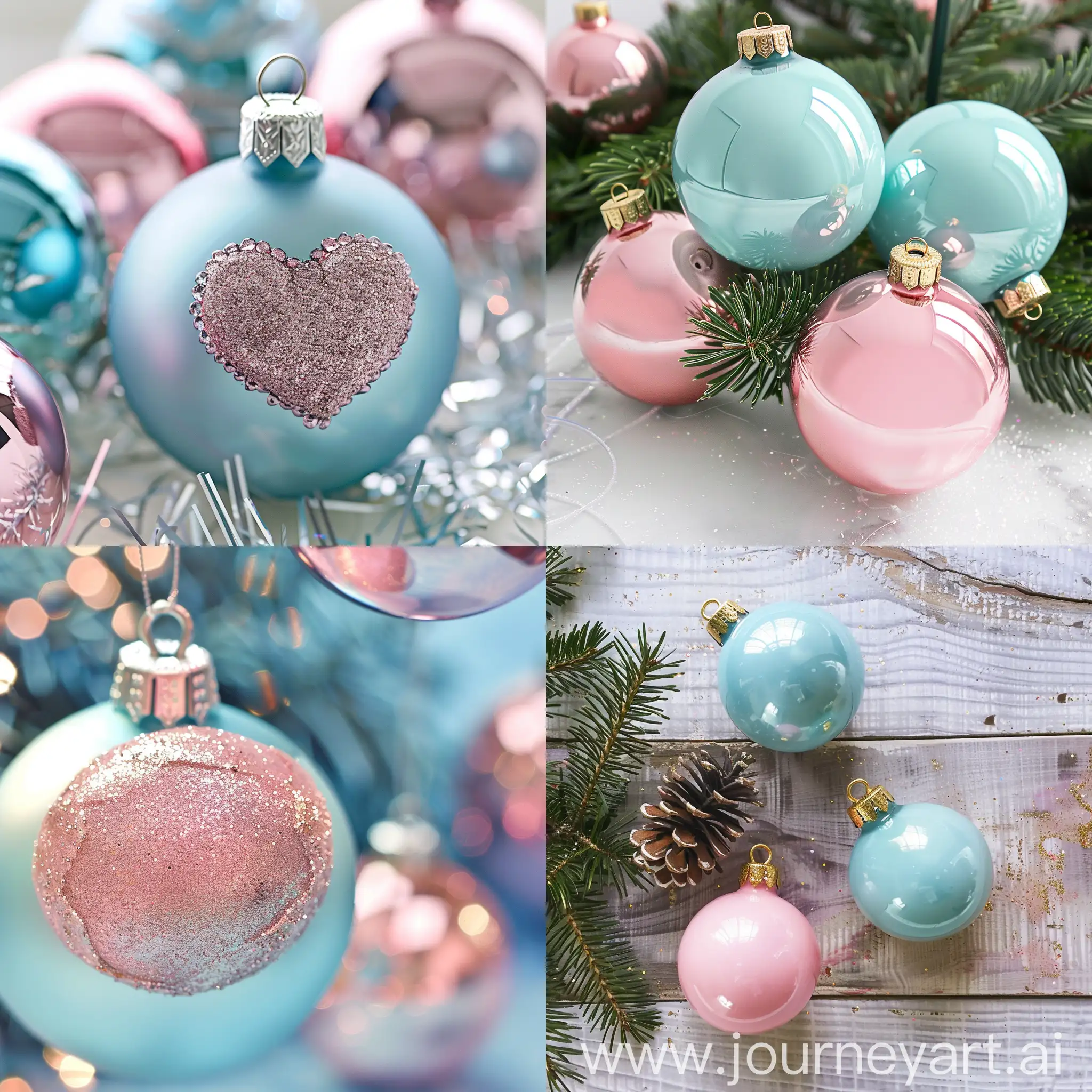 Tiffany 蓝，粉色 圣诞装饰球