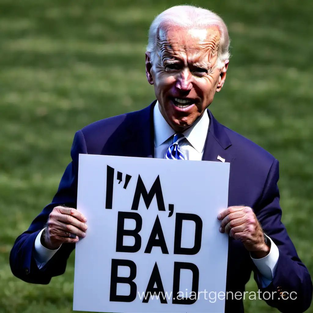 Joe-Biden-Holding-a-Sign-with-SelfDeprecating-Humor