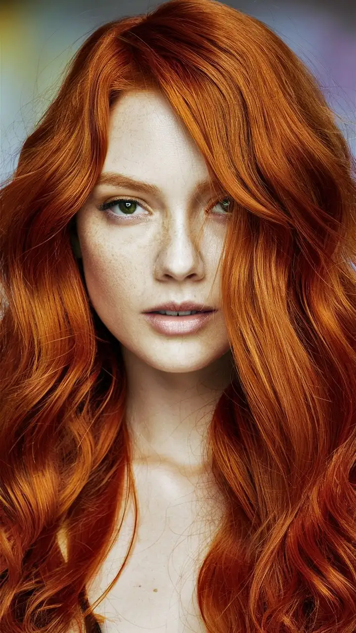 close-up of a redheaded woman