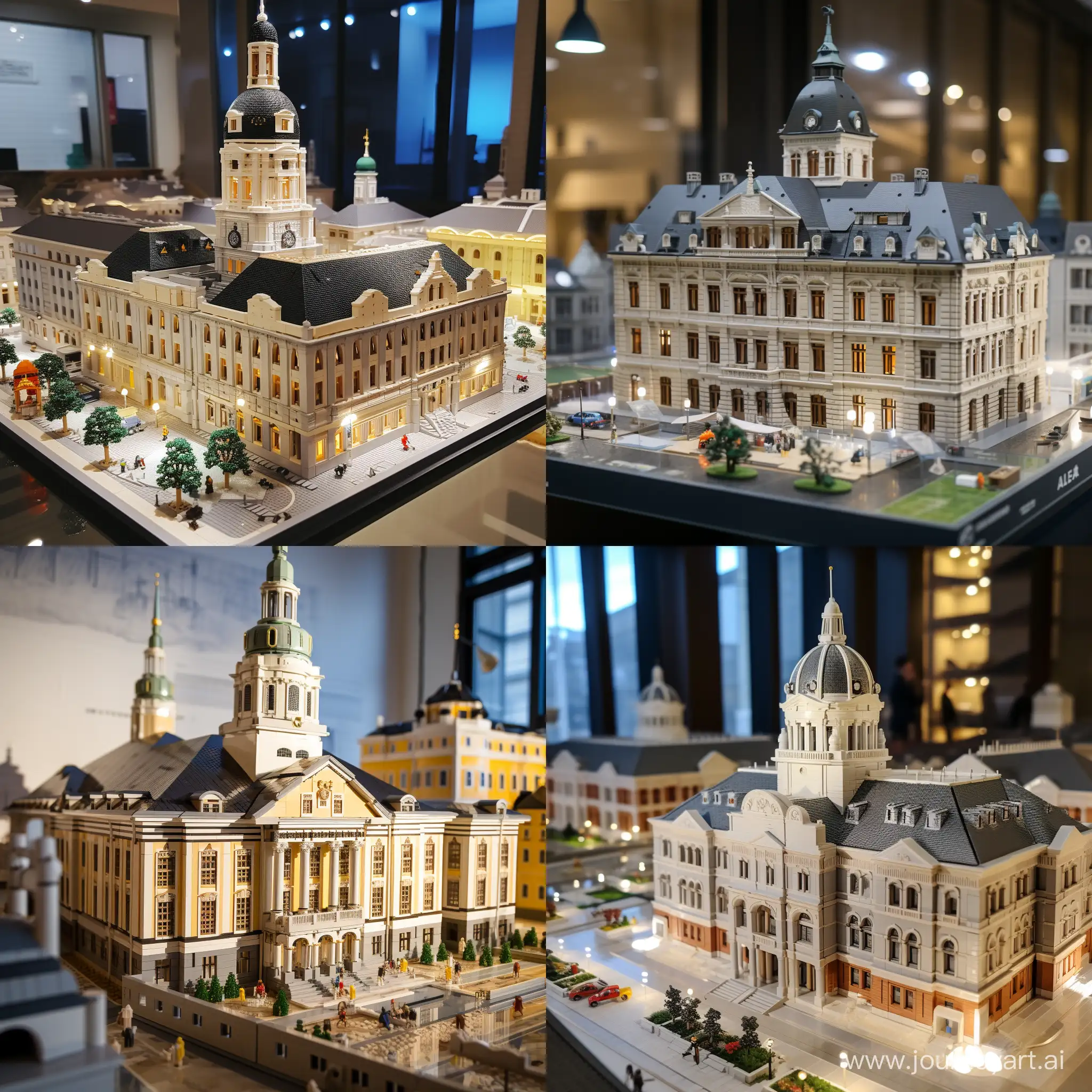 Lego-Replication-Detailed-CloseUp-of-Tallinn-City-Hall-in-Stunning-Lighting
