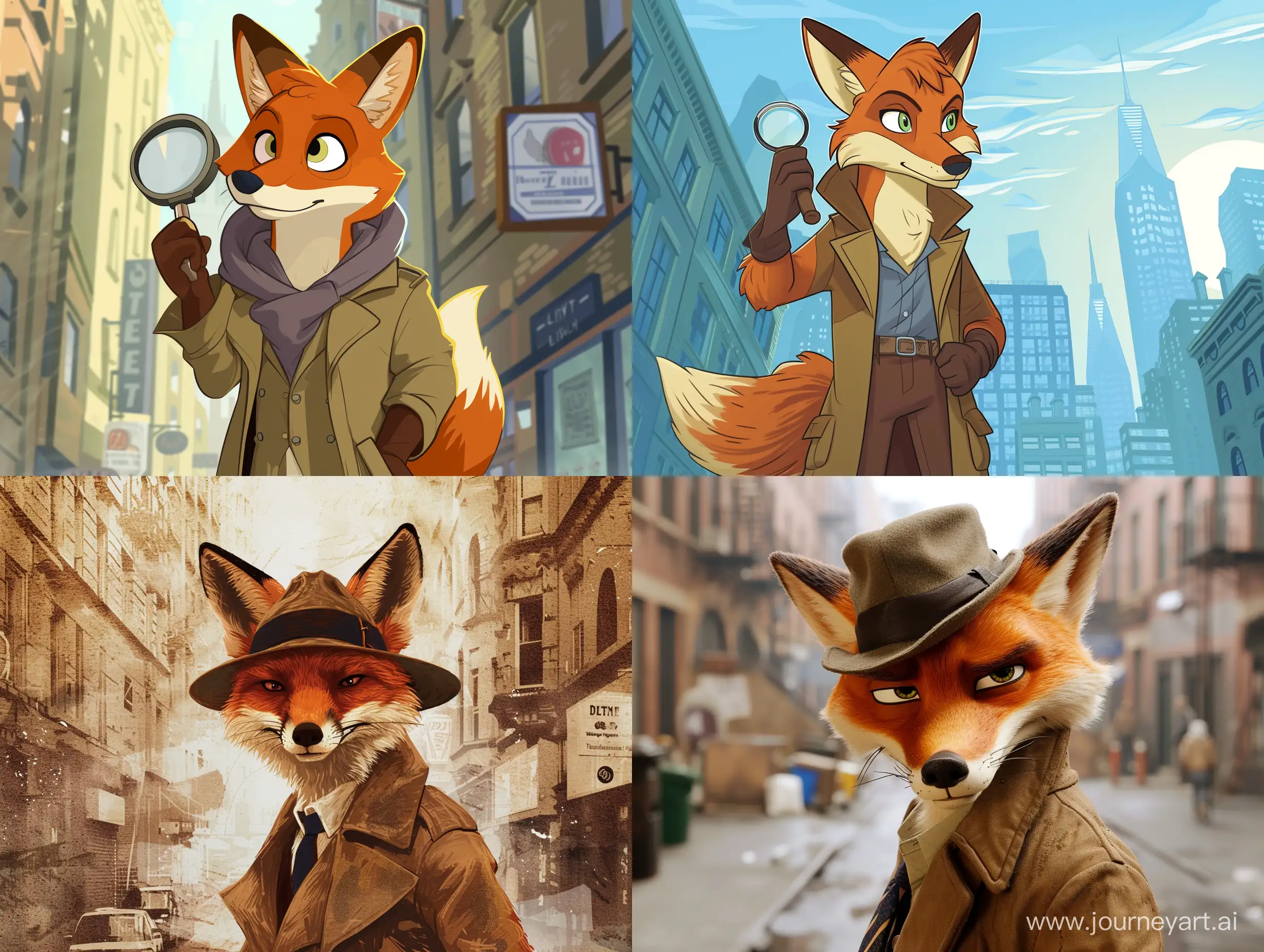 Детектив Fox ищет человека в городе