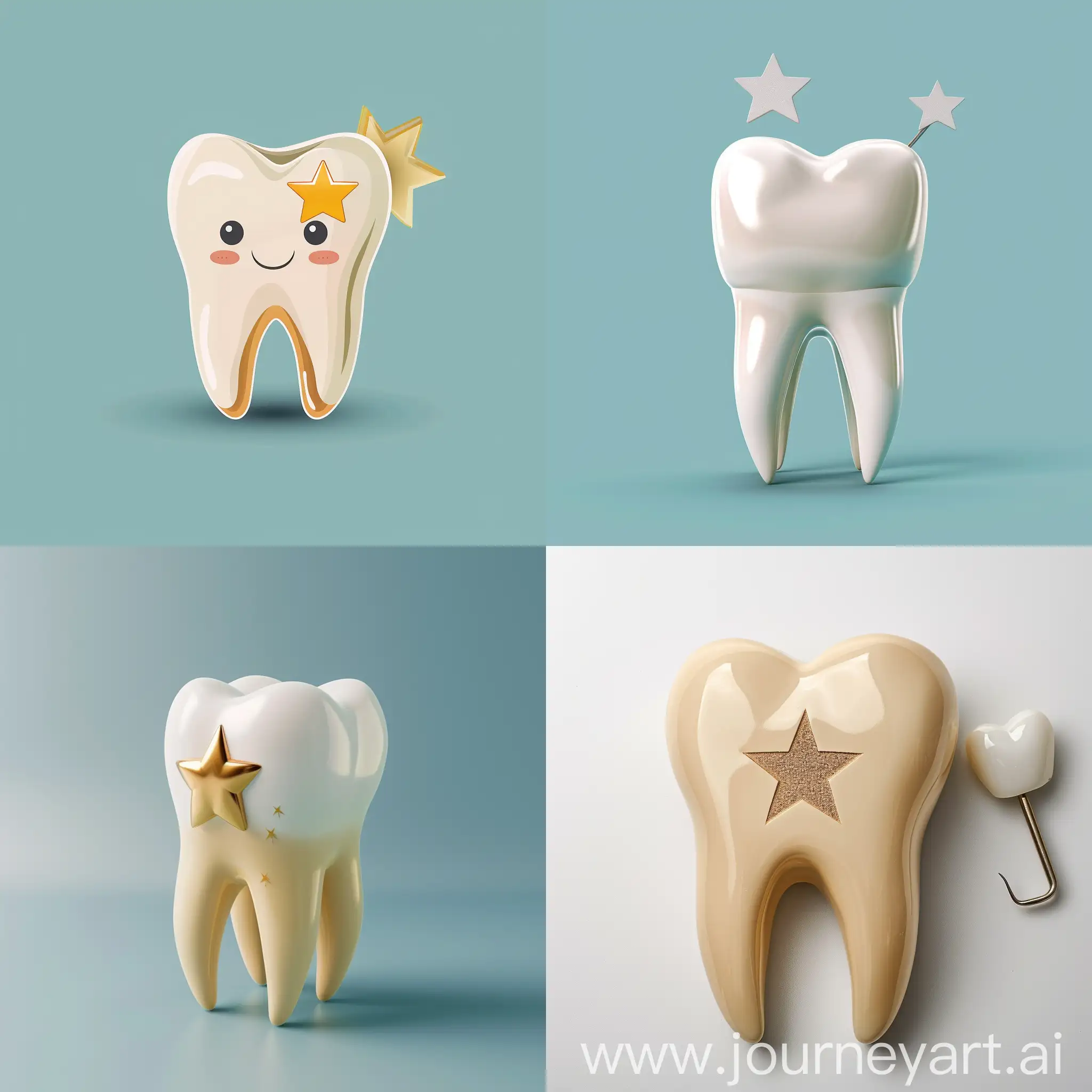 tooth with star for dental clinic