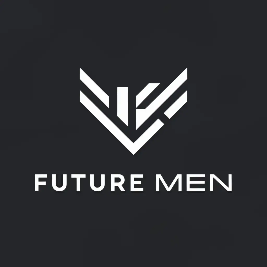 a logo design,with the text "Future Men", main symbol:Futuristic, masculine, power, calm, aggressive,Moderate,be used in Entertainment industry,clear background