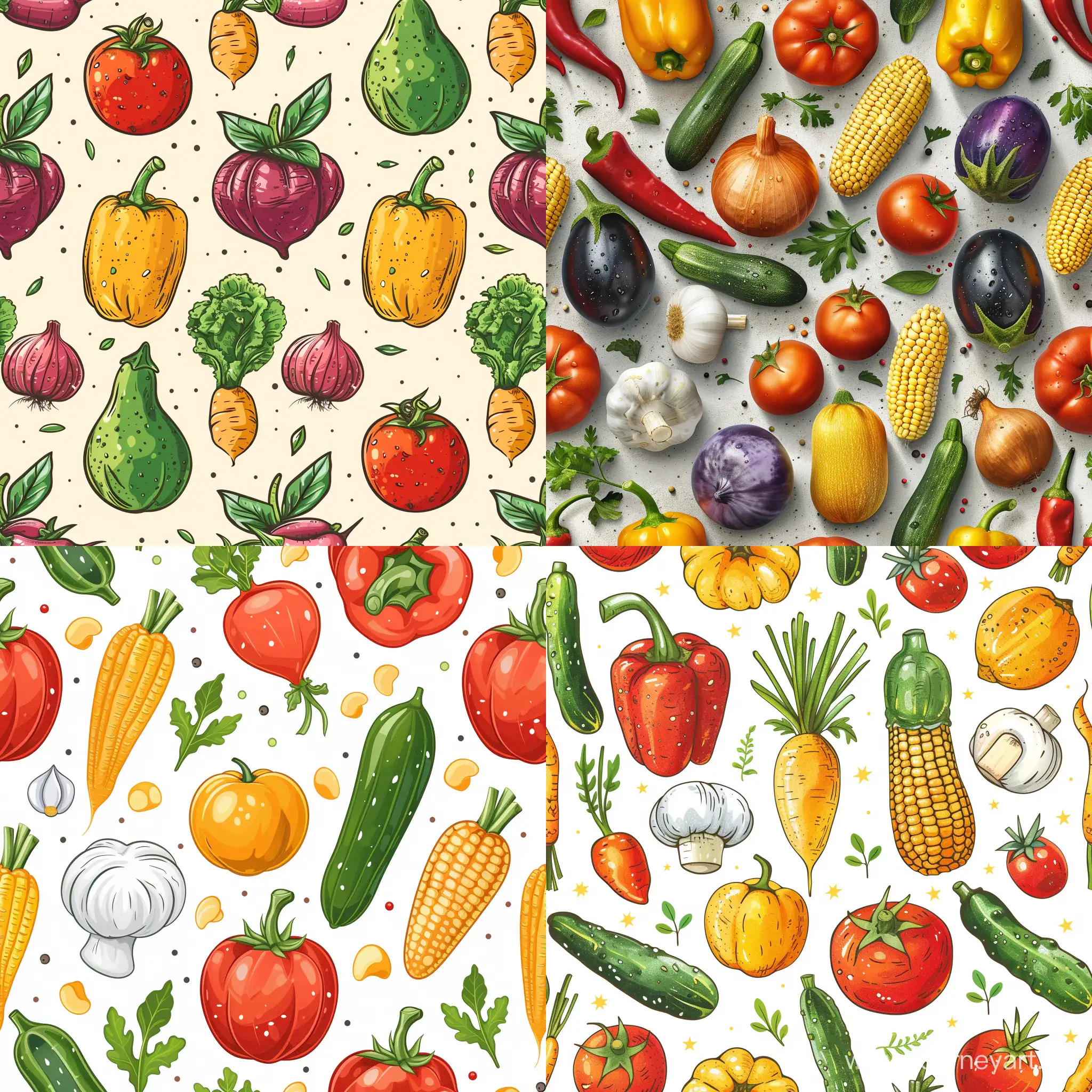 Vibrant-Vegetable-Pattern-on-Raw-Canvas
