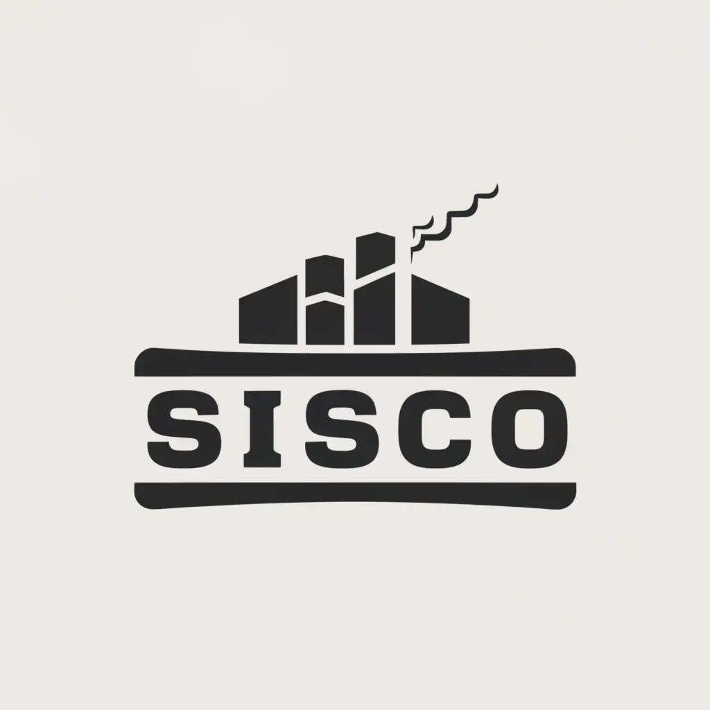 a logo design,with the text "SISCO", main symbol:Factory,Moderate,be used in Construction industry,clear background