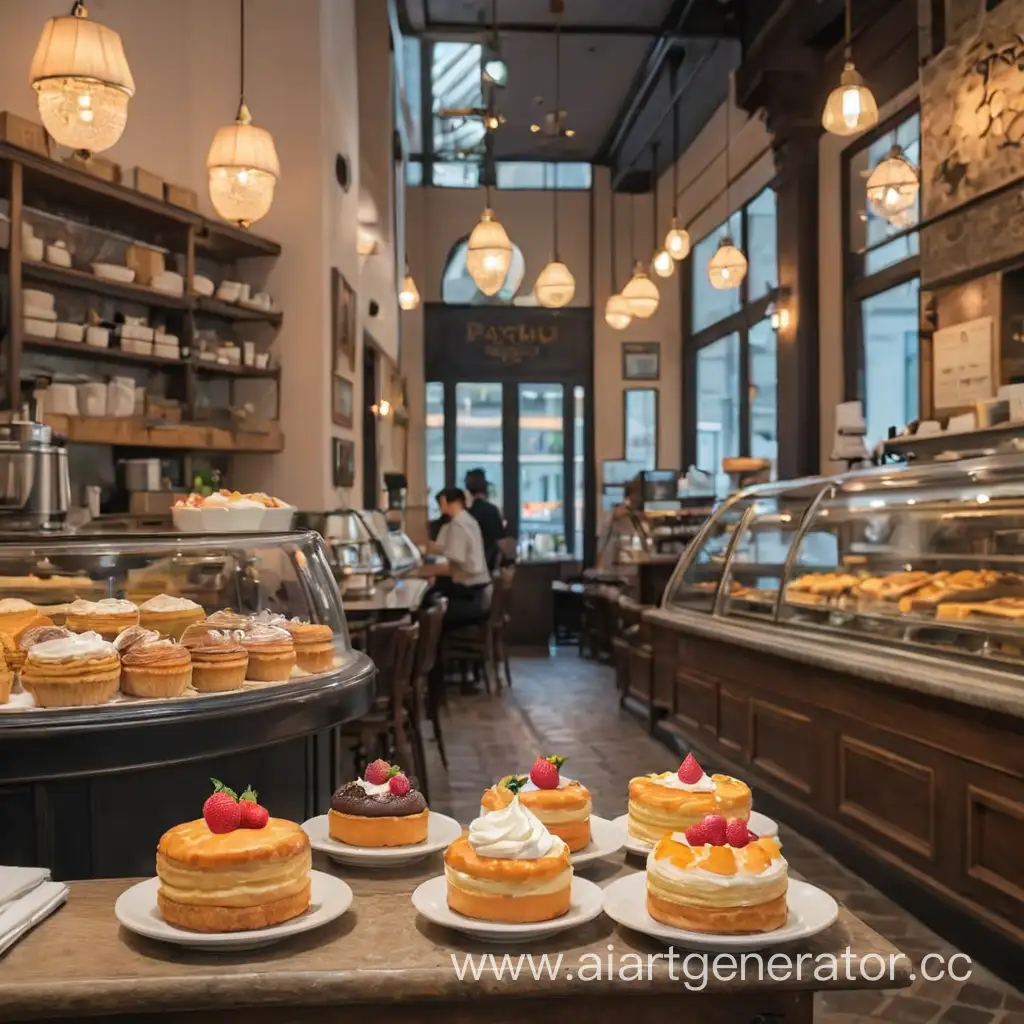Vibrant-Atmosphere-at-a-Bustling-Pastry-Cafe