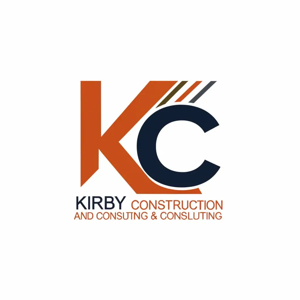 logo, KCC, with the text "Kirby Construction and Consulting", typography, be used in Construction industry
