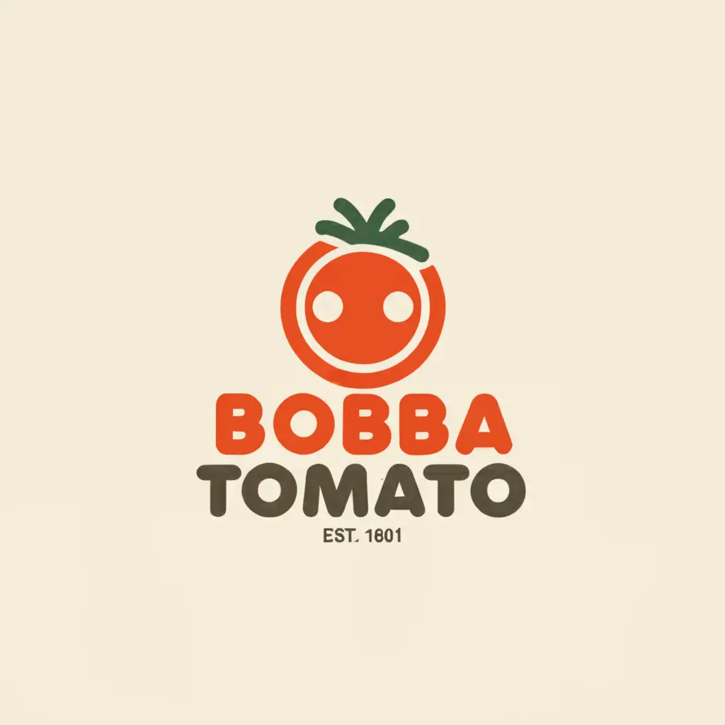 a logo design,with the text "Boba Tomato", main symbol:tomato,Moderate,clear background