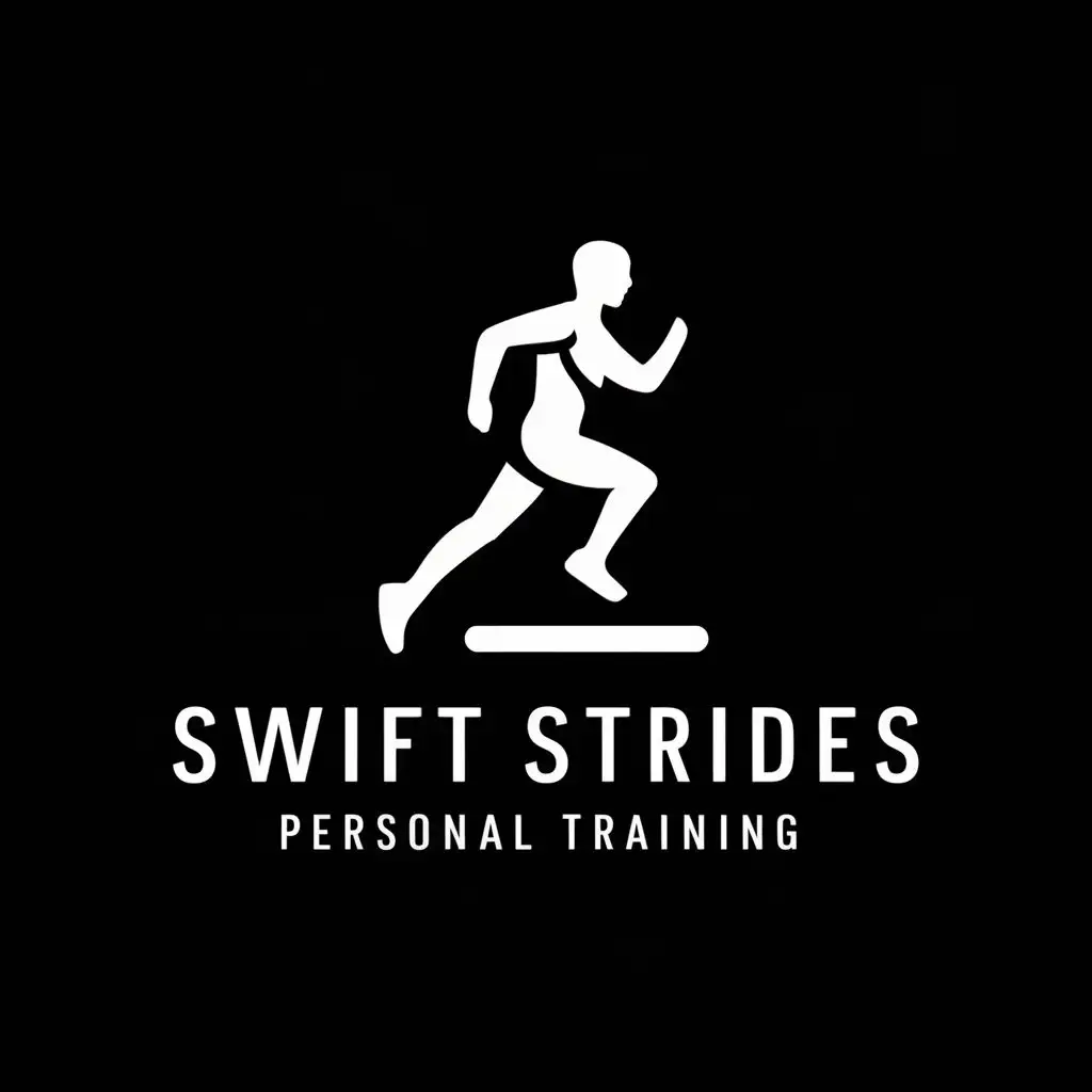 logo, Runner, with the text "Swift Strides Personal Training", typography, be used in Sports Fitness industry