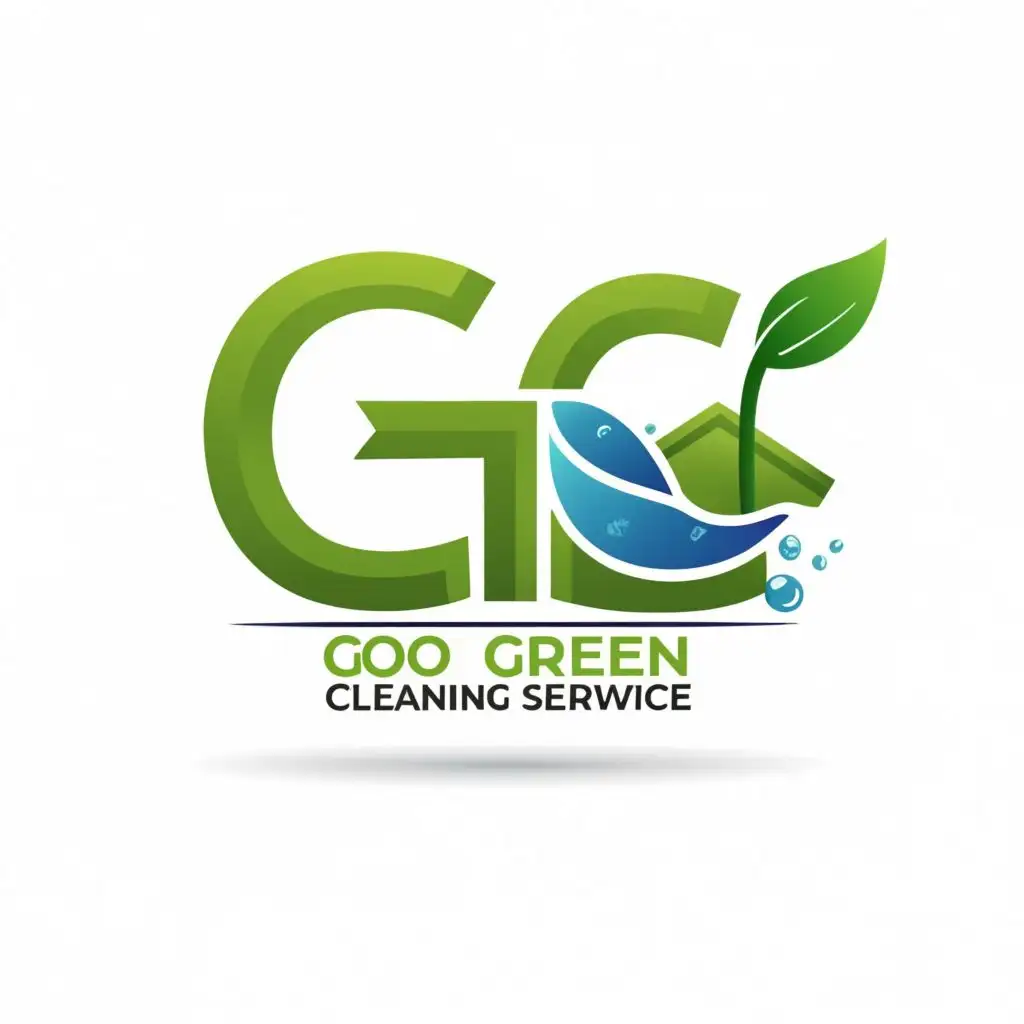 logo, GG, with the text "Go Green Cleaning Service", typography, be used in Retail industry