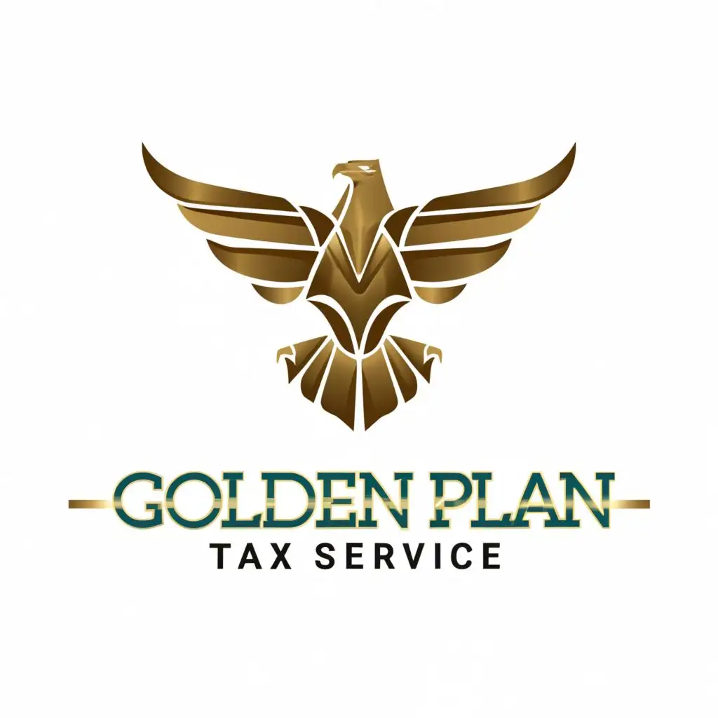 a logo design,with the text "Golden Plan Tax Service", main symbol:Eagle,Moderate,clear background