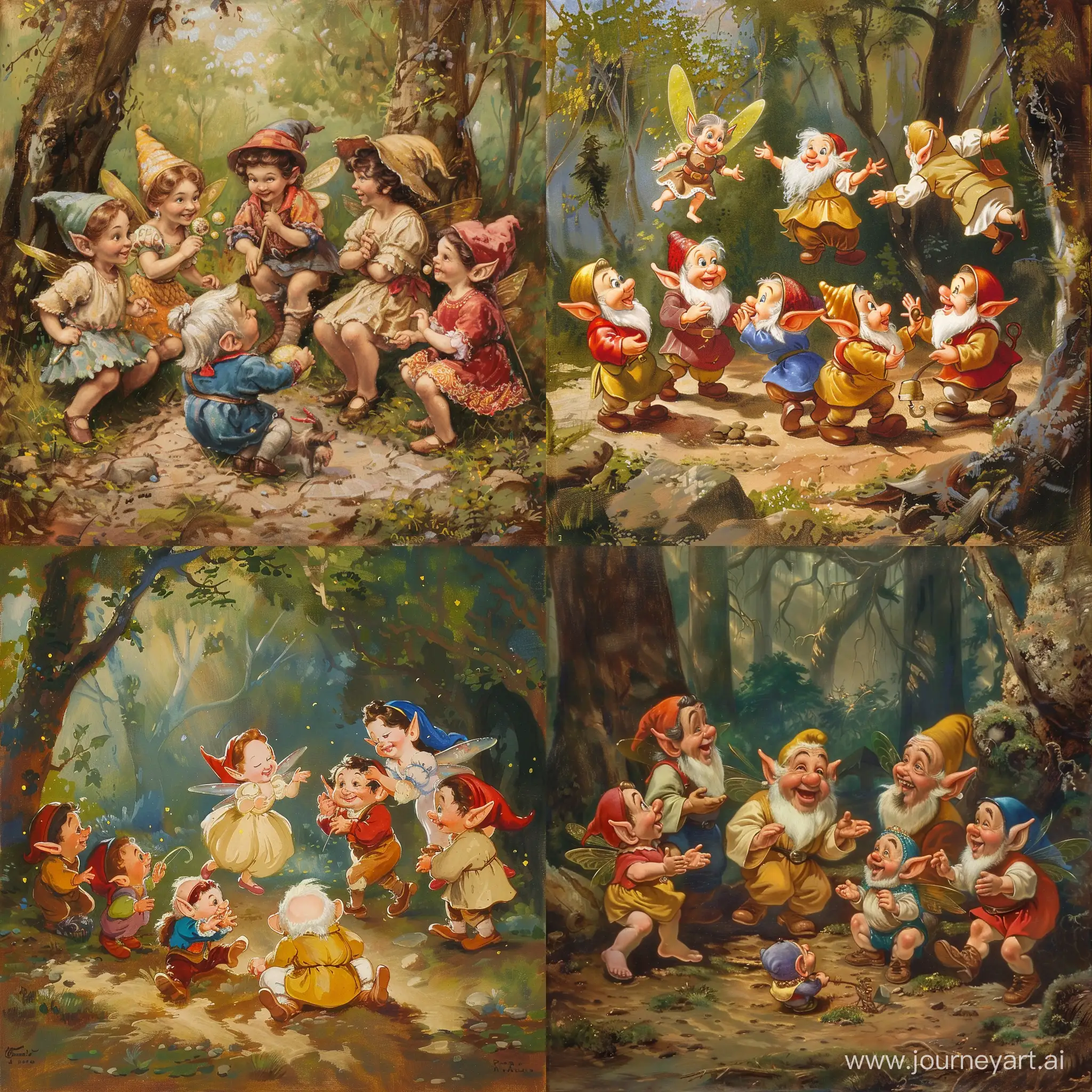 七个仙女和七个小矮人玩耍