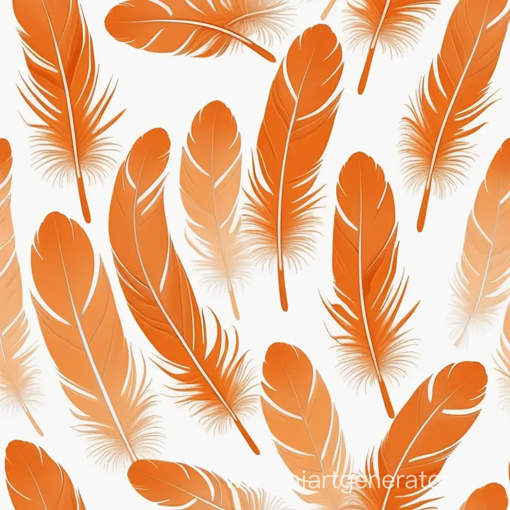 Minimalist-OrangeWhite-Cartoon-Chicken-Feather-on-White-Background